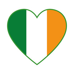 Sticker - heart with ireland flag