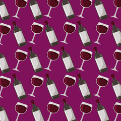 Wall Mural - wine bottle and glass cup background