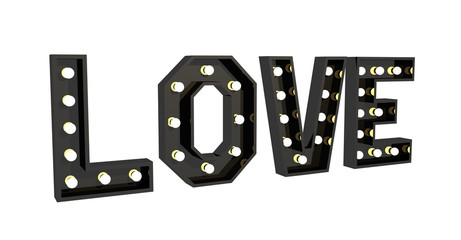 Poster - 3d rendering love signboard