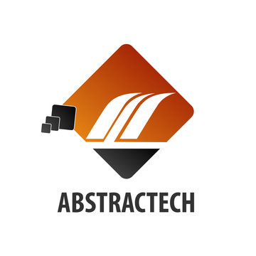 Abstract digital technology square logo concept design. Symbol graphic template element