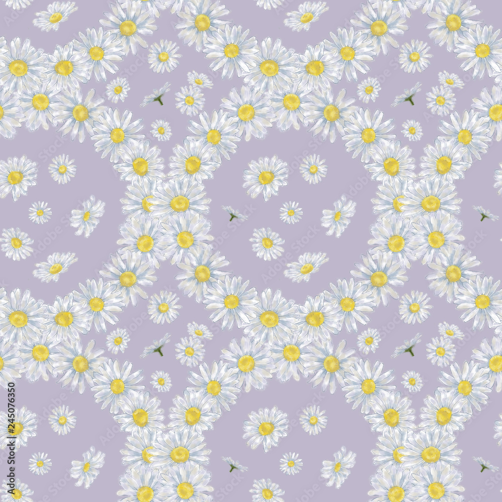Download Daisy Wreath Seamless Pattern Floral Design For Print Background Gift Wrap Wallpaper And Textile Stock Gamesageddon