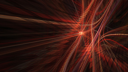 Poster - Abstract digital art background. Dynamic 3d composition of curves ands grids. Detailed fractal graphics. Data science and digital technology concept.