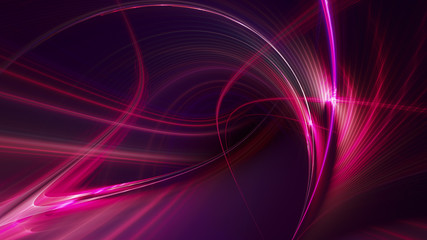 Poster - Abstract purple on black background texture. Dynamic curves ands blurs pattern. Detailed fractal graphics. Science and technology concept.