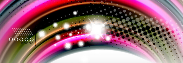 Fluid liquid colors abstract background, colorful geometric background - fluid shapes composition