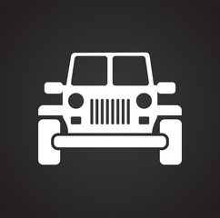 Poster - Automobile icon on black background for graphic and web design, Modern simple vector sign. Internet concept. Trendy symbol for website design web button or mobile app