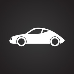 Poster - Automobile icon on black background for graphic and web design, Modern simple vector sign. Internet concept. Trendy symbol for website design web button or mobile app