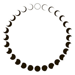 Aufkleber - phases of the moon astronomy badge vector set monthly lunar segments of the moon
