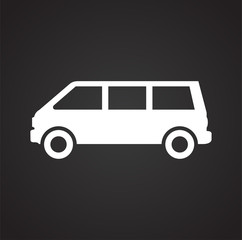 Poster - Automobile icon on black background for graphic and web design, Modern simple vector sign. Internet concept. Trendy symbol for website design web button or mobile app