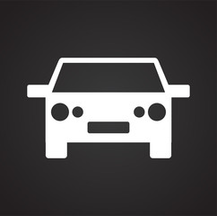 Poster - Automobile icon on black background for graphic and web design, Modern simple vector sign. Internet concept. Trendy symbol for website design web button or mobile app