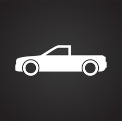 Poster - Automobile icon on black background for graphic and web design, Modern simple vector sign. Internet concept. Trendy symbol for website design web button or mobile app