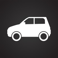 Poster - Automobile icon on black background for graphic and web design, Modern simple vector sign. Internet concept. Trendy symbol for website design web button or mobile app