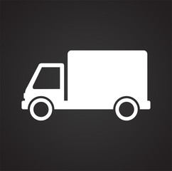 Poster - Automobile icon on black background for graphic and web design, Modern simple vector sign. Internet concept. Trendy symbol for website design web button or mobile app