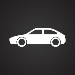 Poster - Automobile icon on black background for graphic and web design, Modern simple vector sign. Internet concept. Trendy symbol for website design web button or mobile app