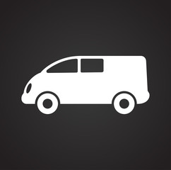 Poster - Automobile icon on black background for graphic and web design, Modern simple vector sign. Internet concept. Trendy symbol for website design web button or mobile app