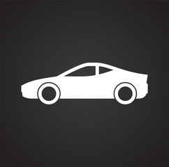 Poster - Automobile icon on black background for graphic and web design, Modern simple vector sign. Internet concept. Trendy symbol for website design web button or mobile app