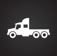 Poster - Automobile icon on black background for graphic and web design, Modern simple vector sign. Internet concept. Trendy symbol for website design web button or mobile app