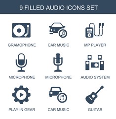 Wall Mural - 9 audio icons