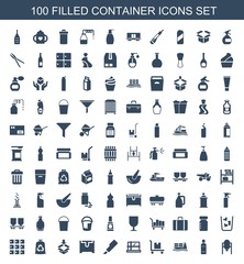 Canvas Print - 100 container icons