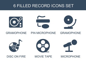 Wall Mural - 6 record icons