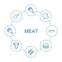 Wall Mural - 8 meat icons