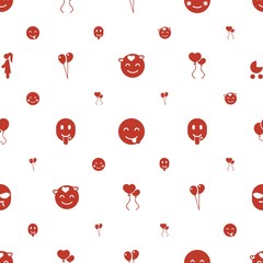 Sticker - happiness icons pattern seamless white background