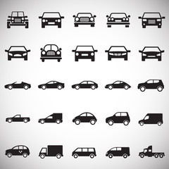 Poster - Automobile icons set on white background for graphic and web design, Modern simple vector sign. Internet concept. Trendy symbol for website design web button or mobile app
