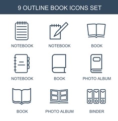 Poster - 9 book icons