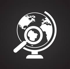 Poster - Globe icon on black background for graphic and web design, Modern simple vector sign. Internet concept. Trendy symbol for website design web button or mobile app