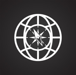 Poster - Globe icon on black background for graphic and web design, Modern simple vector sign. Internet concept. Trendy symbol for website design web button or mobile app