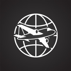 Poster - Globe icon on black background for graphic and web design, Modern simple vector sign. Internet concept. Trendy symbol for website design web button or mobile app