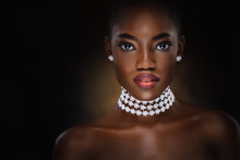 Vogue Style Close-up Portrait Of Beautiful Black Woman