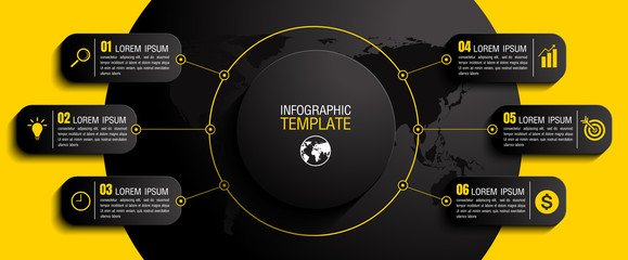 Wall Mural - infographics business chart design template. You can place relevant content in the area, vector illustration.