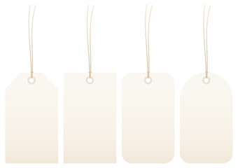 Canvas Print - 4 Beige Hangtags Set