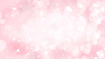 Wall Mural - Pink an white hearts appear on the shining soft background. Valentines Day holiday abstract loop animation.