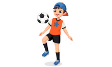 Illustration Of Young Soccer Player Boy