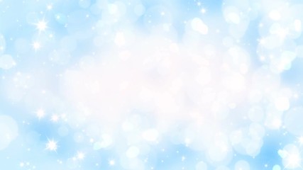 Wall Mural - Glowing hearts appear on the shining blue background. Valentines Day holiday abstract loop animation.