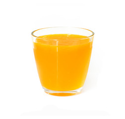 Wall Mural - Orange juice on white background