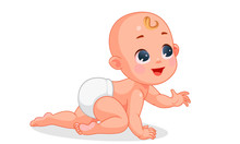 Vector Illustration Of Cute Baby Crawling 1