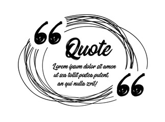 Aufkleber - Drawn quotes and a frame to highlight the frame, quotes and other text in the article, or as a separate element. Vetor