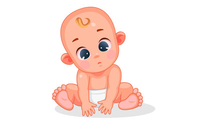 Vector illustration of cute baby with different expressions 1