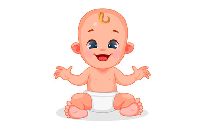 vector illustration of cute baby with different expressions 4