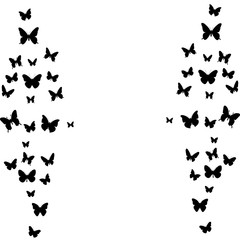 Wall Mural - vector, isolated, background, with a silhouette of a butterfly flying