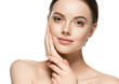 Healthy skin woman beauty face closeup female cosmetic portrait