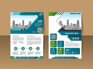 Wall Mural - modern business cover brochure layout with shape vector illustration