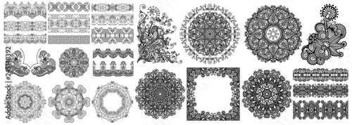 Fotografía collection of seamless decorative ethnic ornamental floral design