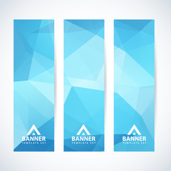 Wall Mural - vector banners set abstract triangle background