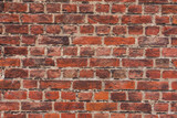 Fototapeta Sypialnia - Od red brick wall texture background. bricked wall of orange color, wide vintage style.