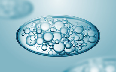 Poster - 3d render abstract background with refractive spheres. Beauty capsule illustration.....