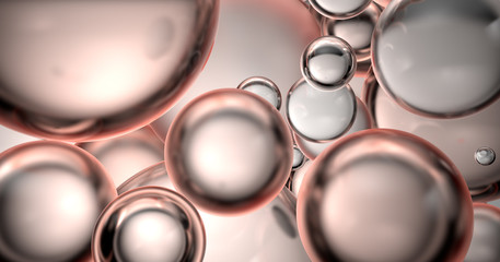 Poster - 3d render abstract background with refractive spheres. Beauty capsule illustration.....