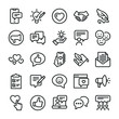 Feedback icons set. Comments and evaluation symbols. Line style